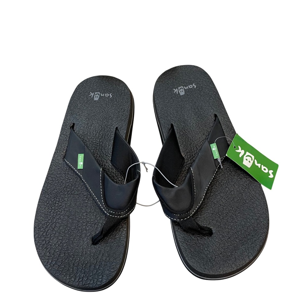 Sanuk Mens Beer Cozy Flip‎ Flop Thong Sandals Black Size 8 SMS2839C